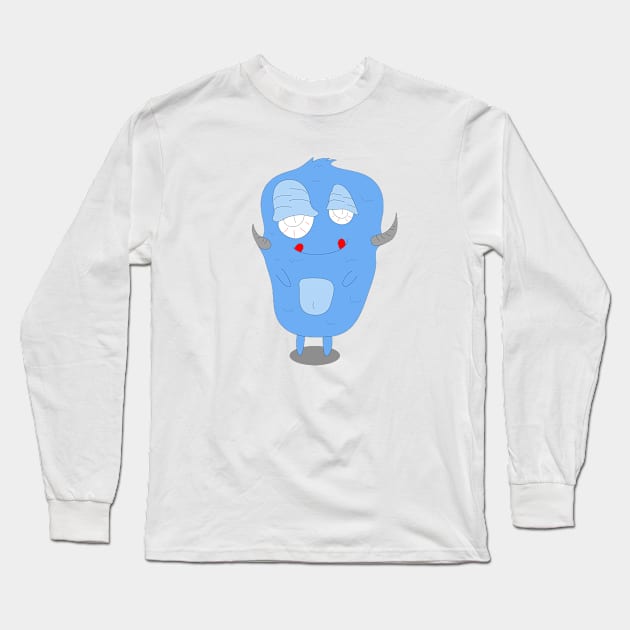 Sleep hunter cute monster Long Sleeve T-Shirt by Diamond Hand